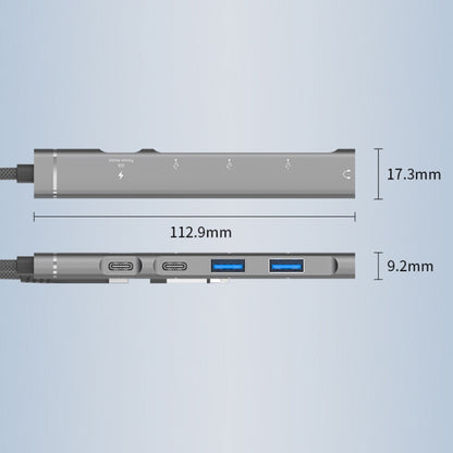 5 in 2 Multi-function HUB Adapter, Interface:USB-C / Type-C + 8 Pin(Grey) - USB HUB by buy2fix | Online Shopping UK | buy2fix