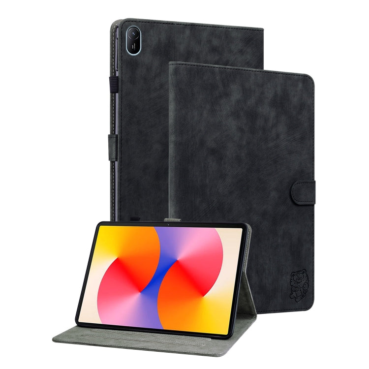 For Huawei MatePad SE 11 2024 Tiger Pattern Flip Leather Tablet Case(Black) - Huawei by buy2fix | Online Shopping UK | buy2fix