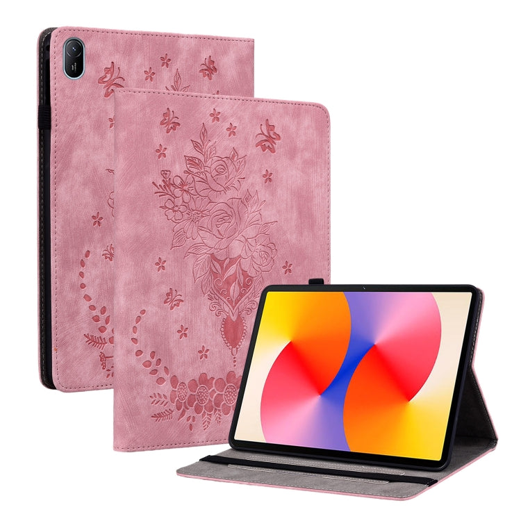 For Huawei MatePad SE 11 2024 Butterfly Rose Embossed Leather Tablet Case(Pink) - Huawei by buy2fix | Online Shopping UK | buy2fix