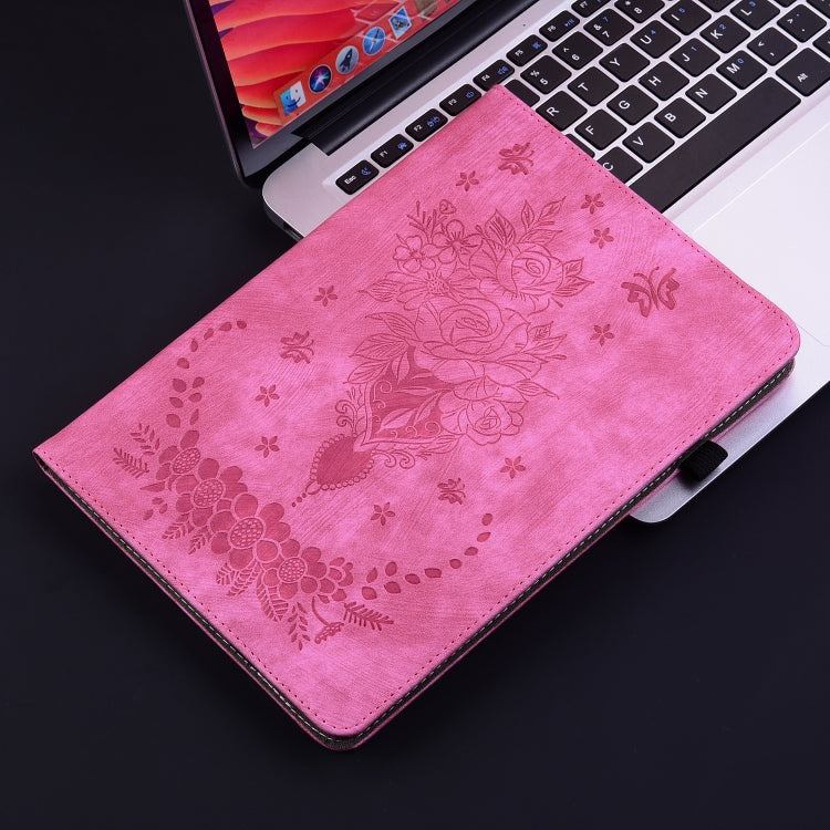 For Huawei MatePad SE 11 2024 Butterfly Rose Embossed Leather Tablet Case(Rose Red) - Huawei by buy2fix | Online Shopping UK | buy2fix