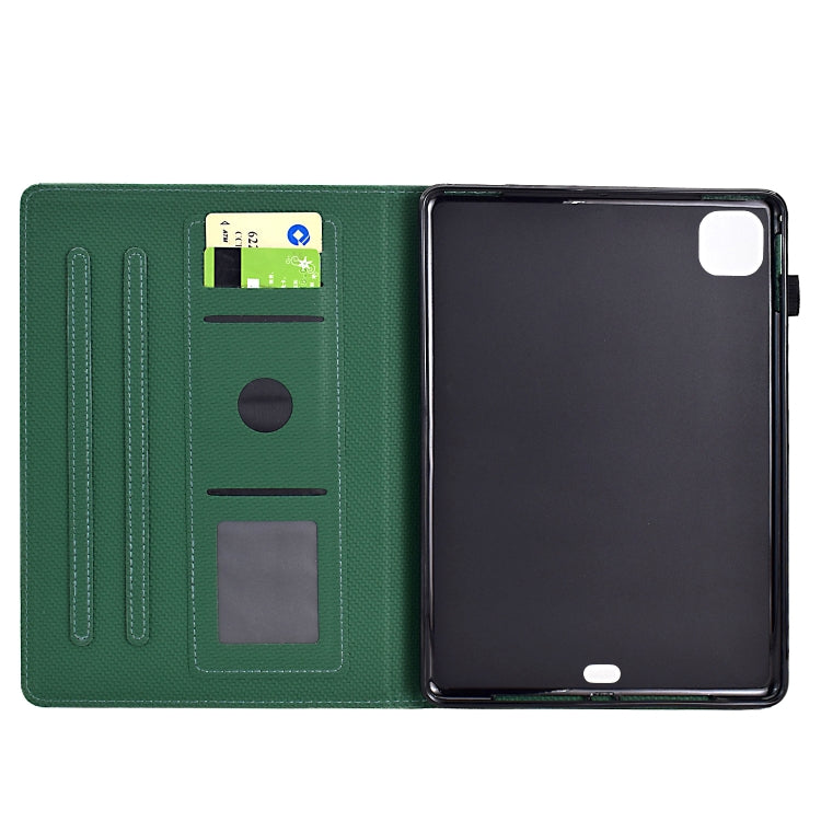 For iPad Air 11 2024 Solid Color Fiber Texture Smart Tablet Leather Case(Green) - iPad Air 11 2024 Cases by buy2fix | Online Shopping UK | buy2fix