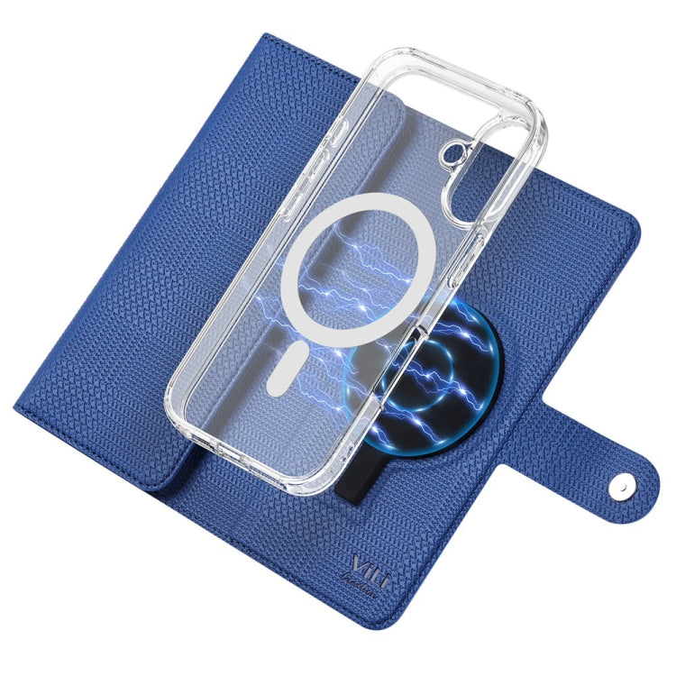 For iPhone 15 Plus ViLi GHA-C Series RFID MagSafe Magnetic Flip Leather Phone Case(Blue) - iPhone 15 Plus Cases by ViLi | Online Shopping UK | buy2fix