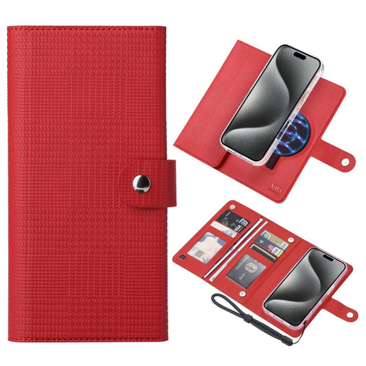 For iPhone 15 Pro ViLi GHA-C Series RFID MagSafe Magnetic Flip Leather Phone Case(Red) - iPhone 15 Pro Cases by ViLi | Online Shopping UK | buy2fix