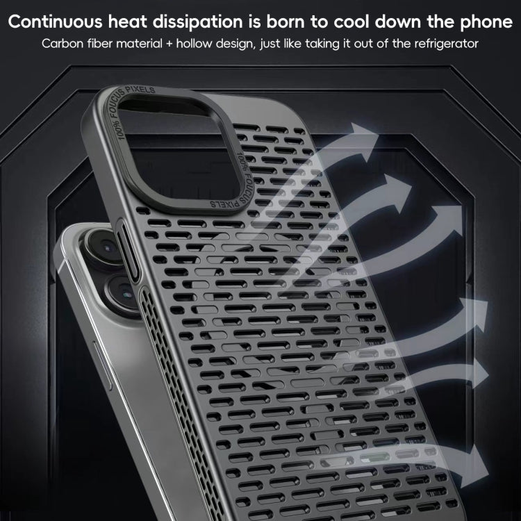 For iPhone 15 Hollow Cooling MagSafe Phone Case(Black) - iPhone 15 Cases by buy2fix | Online Shopping UK | buy2fix