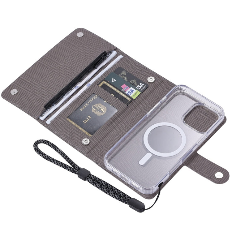 For iPhone 16 ViLi GHB-C Series RFID MagSafe Magnetic Flip Leather Phone Case(Grey) - iPhone 16 Cases by ViLi | Online Shopping UK | buy2fix