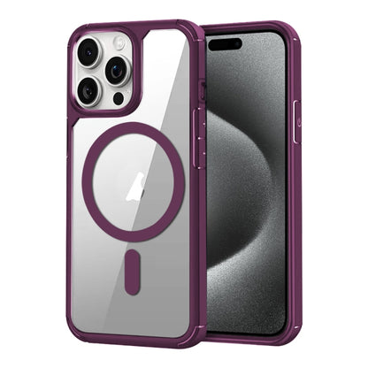 For iPhone 15 Pro MagSafe Acrylic Hybrid TPU Phone Case(Wine Red) - iPhone 15 Pro Cases by buy2fix | Online Shopping UK | buy2fix