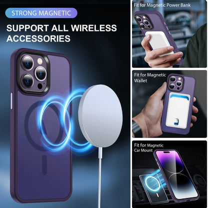 For iPhone 14 Pro MagSafe Magnetic Skin Feel Frosted Phone Case(Dark Purple) - iPhone 14 Pro Cases by buy2fix | Online Shopping UK | buy2fix