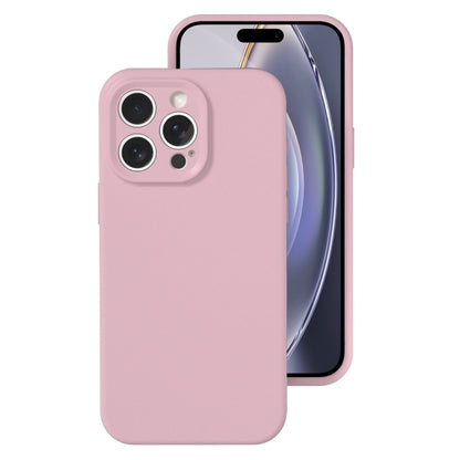 For iPhone 16 Pro Precise Hole Liquid Silicone Jelly Color Full Coverage Phone Case(Sand Pink) - iPhone 16 Pro Cases by buy2fix | Online Shopping UK | buy2fix