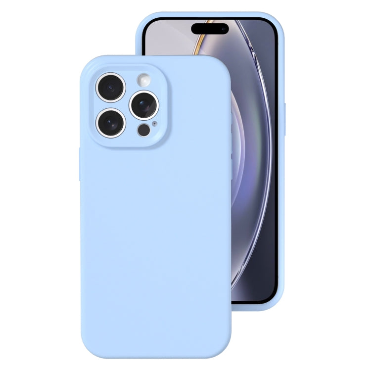 For iPhone 16 Pro Precise Hole Liquid Silicone Jelly Color Full Coverage Phone Case(Sky Blue) - iPhone 16 Pro Cases by buy2fix | Online Shopping UK | buy2fix