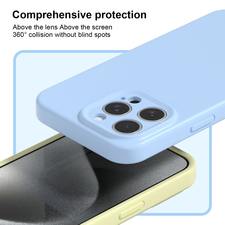 For iPhone 16 Pro Max Precise Hole Liquid Silicone Jelly Color Full Coverage Phone Case(Sky Blue) - iPhone 16 Pro Max Cases by buy2fix | Online Shopping UK | buy2fix