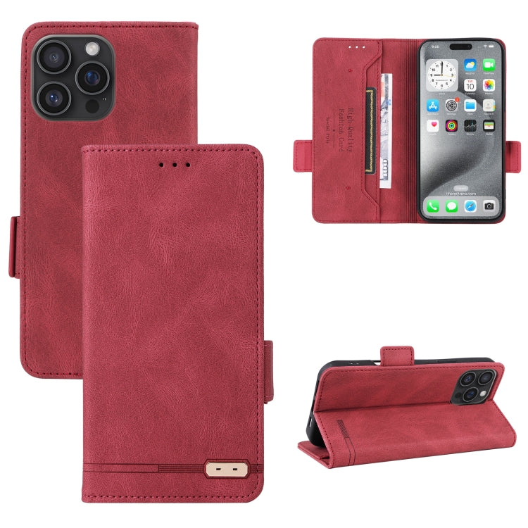 For iPhone 16 Pro Max Magnetic Clasp Leather Phone Case(Red) - iPhone 16 Pro Max Cases by buy2fix | Online Shopping UK | buy2fix