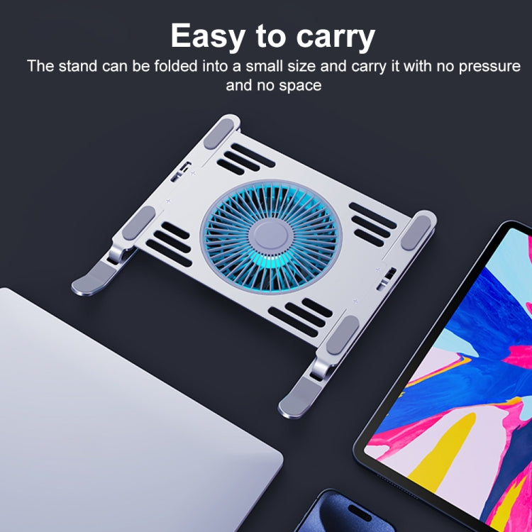 R- JUST HZ44 Aluminum Alloy Laptop Cooling Stand(Silver) - MacBook Holder by R-JUST | Online Shopping UK | buy2fix