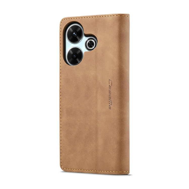 For Redmi 13 CaseMe 013 Multifunctional Horizontal Flip Leather Phone Case(Brown) - Redmi 13 Cases by CaseMe | Online Shopping UK | buy2fix