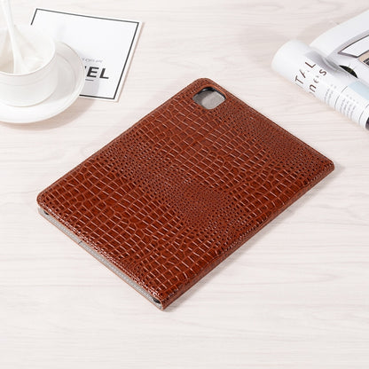 For iPad Pro 13  2024 Crocodile Texture Leather Tablet Case(Brown) - iPad Pro 13 2024 Cases by buy2fix | Online Shopping UK | buy2fix