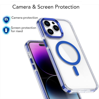 For iPhone 15 Pro Two-color TPU Hybrid PC MagSafe Phone Case(Blue) - iPhone 15 Pro Cases by buy2fix | Online Shopping UK | buy2fix