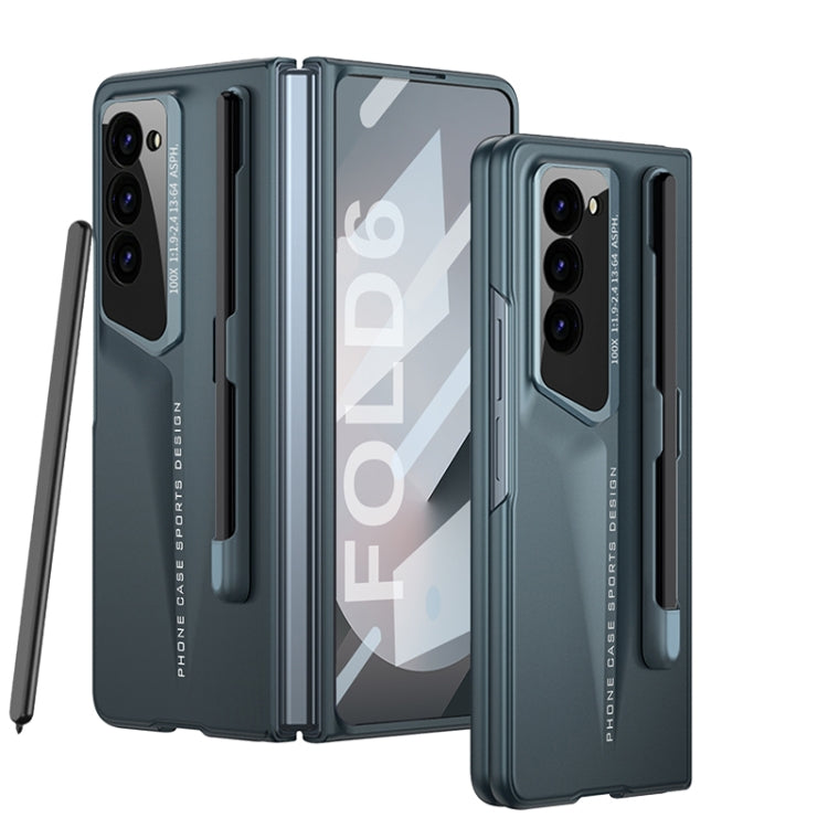 For Samsung Galaxy Z Fold6 GKK Integrated Blade Ultra-thin Full Coverage Phone Case with Pen Slot, Not Included Pen(Cyan) - Galaxy Z Fold6 5G Cases by GKK | Online Shopping UK | buy2fix