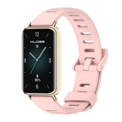 For Honor Band 9 MIJOBS Flat Hole Breathable TPU Watch Band(Pink Light Gold) - Watch Bands by MIJOBS | Online Shopping UK | buy2fix