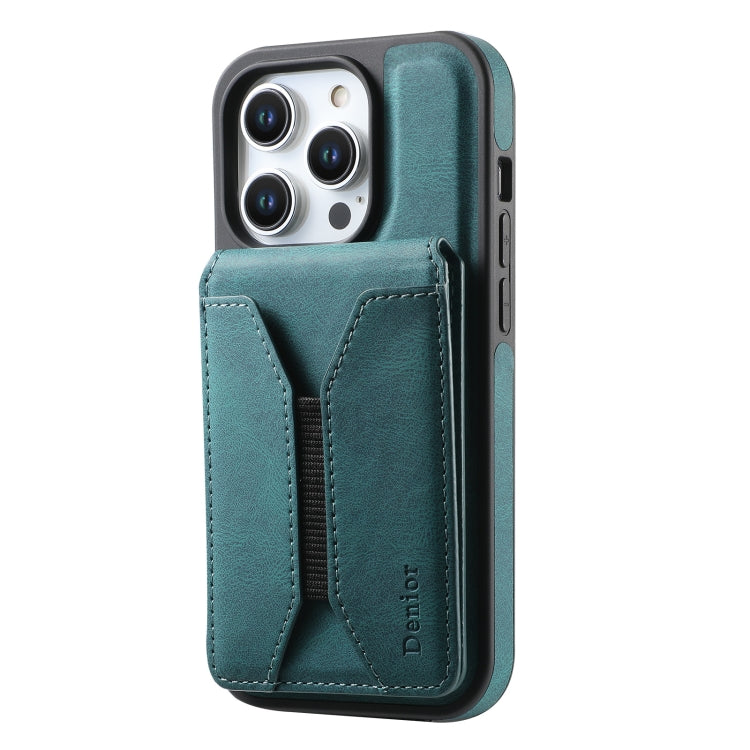 For iPhone 15 Pro Denior D17 Skin Feel MagSafe Detachable Card Slot Phone Case(Blue) - iPhone 15 Pro Cases by Denior | Online Shopping UK | buy2fix