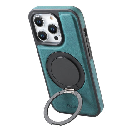 For iPhone 15 Pro Max Denior A14 Skin Feel Rotating Holder MagSafe Phone Case(Blue) - iPhone 15 Pro Max Cases by Denior | Online Shopping UK | buy2fix