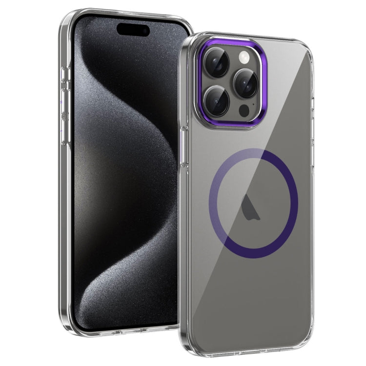 For iPhone 12 Pro Max Ice Feel HD Transparent MagSafe PC Full Coverage Phone Case(Purple) - iPhone 12 Pro Max Cases by buy2fix | Online Shopping UK | buy2fix