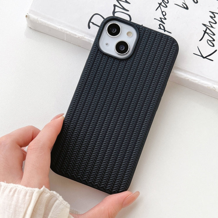 For iPhone 16 Weave Texture TPU Phone Case(Black) - iPhone 16 Cases by buy2fix | Online Shopping UK | buy2fix