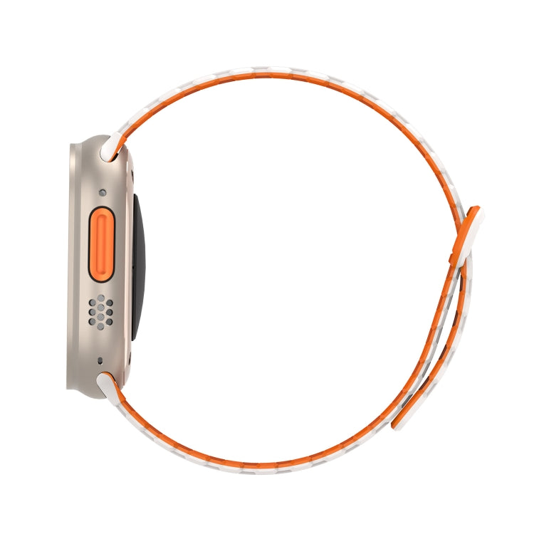 For Apple Watch Series 7 45mm DUX DUCIS KJ Series Magnetic Buckle Silicone Watch Band(Starlight Orange) - Watch Bands by DUX DUCIS | Online Shopping UK | buy2fix