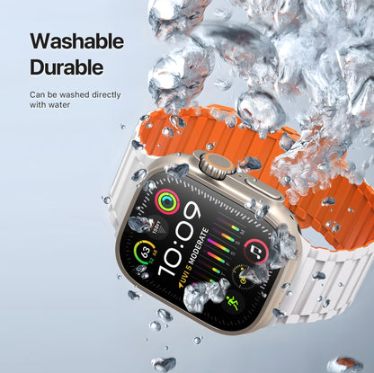 For Apple Watch Series 7 45mm DUX DUCIS KJ Series Magnetic Buckle Silicone Watch Band(Starlight Orange) - Watch Bands by DUX DUCIS | Online Shopping UK | buy2fix