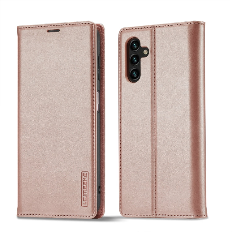 For Samsung Galaxy S24 FE 5G LC.IMEEKE Strong Magnetism Microfiber Leather Phone Case(Rose Gold) - Galaxy S24 FE 5G Cases by LC.IMEEKE | Online Shopping UK | buy2fix