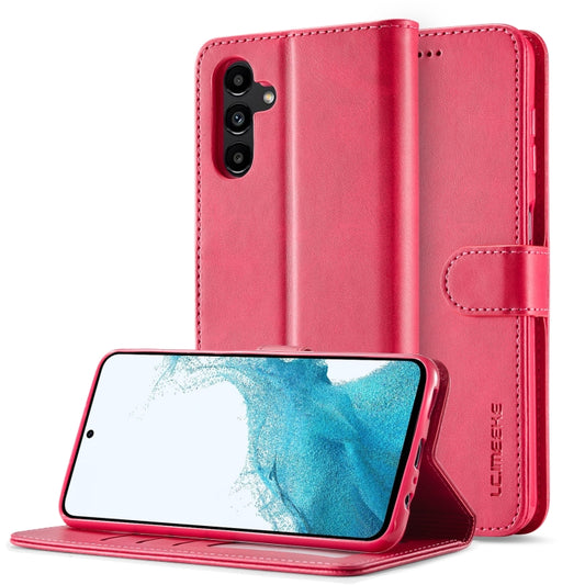 For Samsung Galaxy S24 FE 5G LC.IMEEKE Calf Texture Leather Phone Case(Red) - Galaxy S24 FE 5G Cases by LC.IMEEKE | Online Shopping UK | buy2fix