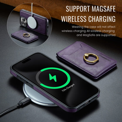 For iPhone 14 Pro Max DG.MING K1 MagSafe Detachable Wallet RFID Back Cover Phone Case(Purple) - iPhone 14 Pro Max Cases by DG.MING | Online Shopping UK | buy2fix