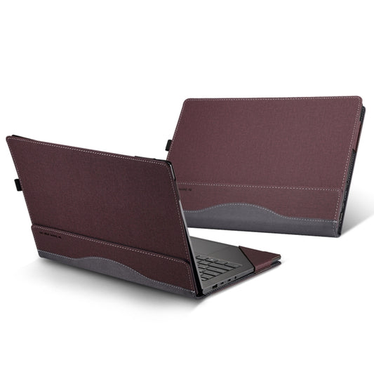 For MicroSoft Surface Laptop 15 inch Leather Laptop Shockproof Protective Case(Wine Red) - Screen & Keyboard Cover by buy2fix | Online Shopping UK | buy2fix