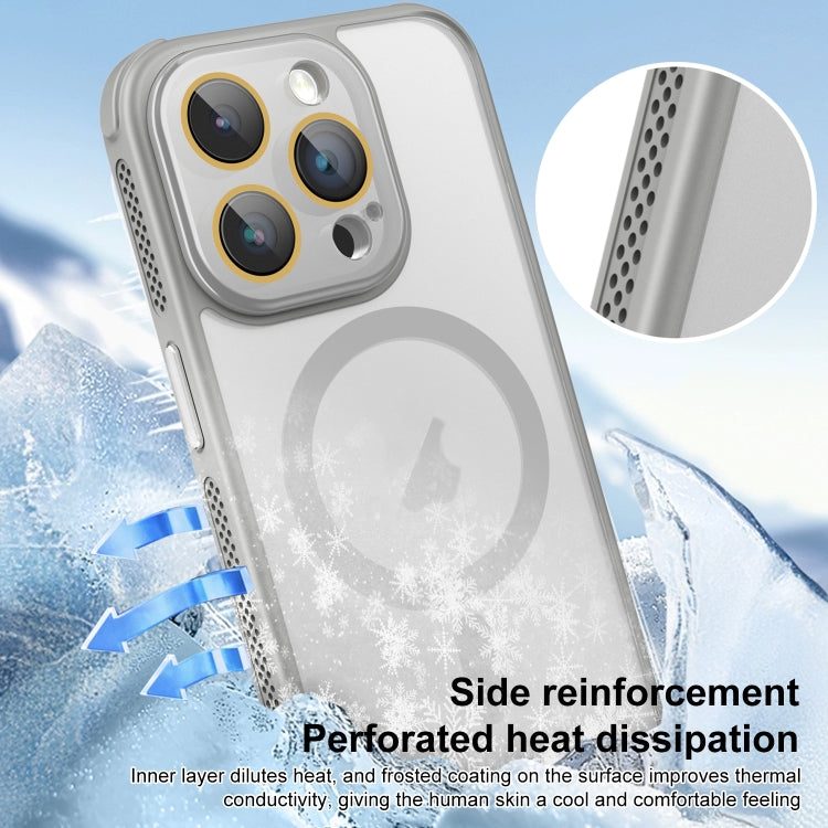 For iPhone 16 Pro Side Cooling Skin Feel Frosted MagSafe Magnetic Phone Case(Black) - iPhone 16 Pro Cases by buy2fix | Online Shopping UK | buy2fix