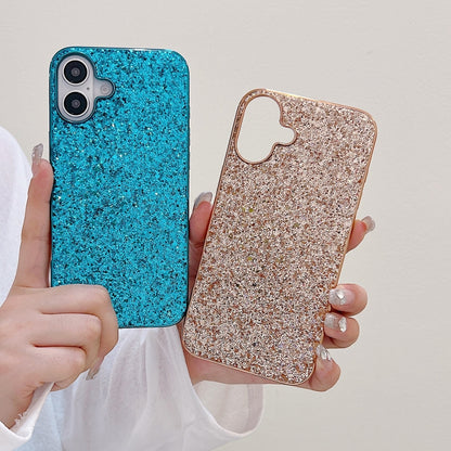 For iPhone 16 Plus Glitter Powder Shockproof TPU Phone Case(Black) - iPhone 16 Plus Cases by buy2fix | Online Shopping UK | buy2fix