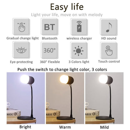 L4 Multifunctional Wireless Charging LED Desk Lamp with Bluetooth 5.0 Speaker(White) - Desk Lamps by buy2fix | Online Shopping UK | buy2fix