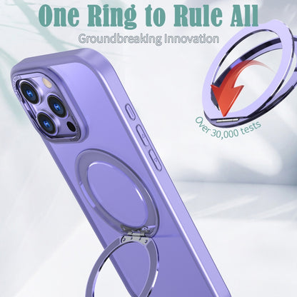 For iPhone 16 Pro Max Wing Series MagSafe Magnetic Ring Holder Phone Case(Light Purple) - iPhone 16 Pro Max Cases by buy2fix | Online Shopping UK | buy2fix