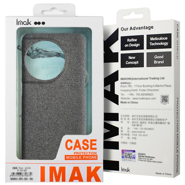 For iPhone 16 imak Ruiyi Series Cloth Texture PU + PC Phone Case(Black) - iPhone 16 Cases by imak | Online Shopping UK | buy2fix