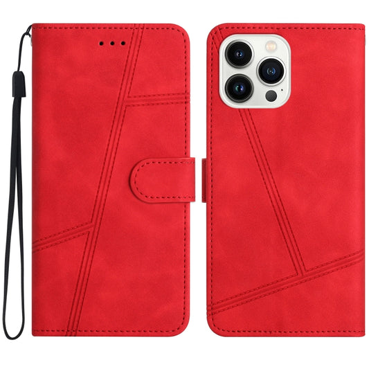 For iPhone 16 Pro Max Skin-feel Stitching Leather Phone Case(Red) - iPhone 16 Pro Max Cases by buy2fix | Online Shopping UK | buy2fix