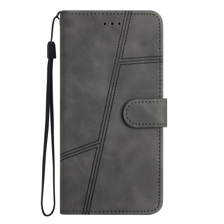 For iPhone 16 Pro Skin-feel Stitching Leather Phone Case(Grey) - iPhone 16 Pro Cases by buy2fix | Online Shopping UK | buy2fix