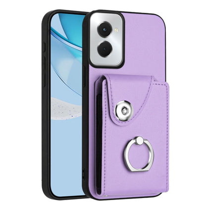 For Motorola Moto G Power 2024 5G Organ Card Bag Ring Holder Phone Case(Purple) - Motorola Cases by buy2fix | Online Shopping UK | buy2fix