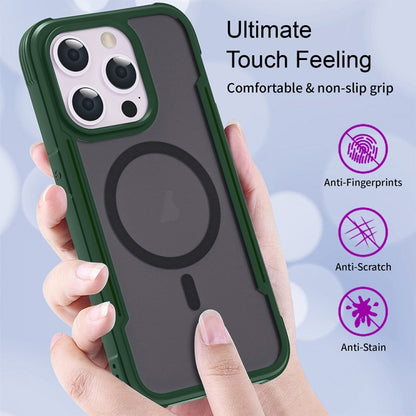 For iPhone 15 Pro Skin Feel Frosted MagSafe Magnetic PC Hybrid TPU Phone Case(Green) - iPhone 15 Pro Cases by buy2fix | Online Shopping UK | buy2fix