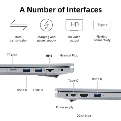 14 inch Windows 11 Laptop, 8GB+512GB, Gen 5th Intel Core i3 CPU, 180 Degree Rotation Axis(Silver) - Others by buy2fix | Online Shopping UK | buy2fix