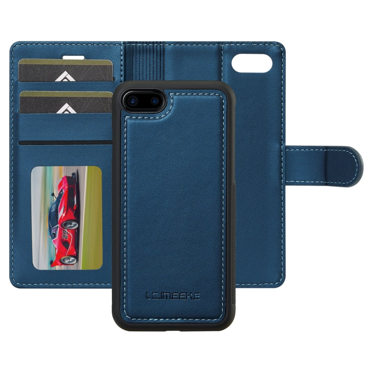 For iPhone 7 Plus / 8 Plus LC.IMEEKE L2 Series Detachable Magsafe PU Phone Case with Lanyard(Blue) - More iPhone Cases by LC.IMEEKE | Online Shopping UK | buy2fix