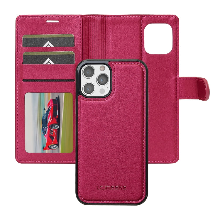 For iPhone 12 / 12 Pro LC.IMEEKE L2 Series Detachable Magsafe PU Phone Case with Lanyard(Red) - iPhone 12 / 12 Pro Cases by LC.IMEEKE | Online Shopping UK | buy2fix