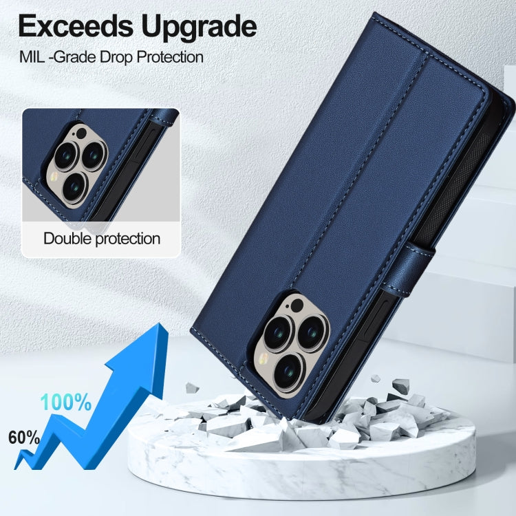 For iPhone 13 Pro Max LC.IMEEKE L2 Series Detachable Magsafe PU Phone Case with Lanyard(Blue) - iPhone 13 Pro Max Cases by LC.IMEEKE | Online Shopping UK | buy2fix