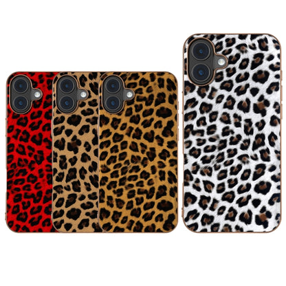 For iPhone 16 Plus Nano Plating Leopard Print Phone Case(Red) - iPhone 16 Plus Cases by buy2fix | Online Shopping UK | buy2fix