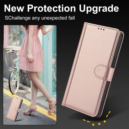 For Google Pixel 9 Pro XL Skin Feel Pure Color Card Slots Leather Phone Case with Dual Lanyard(Rose Gold) - Google Cases by buy2fix | Online Shopping UK | buy2fix