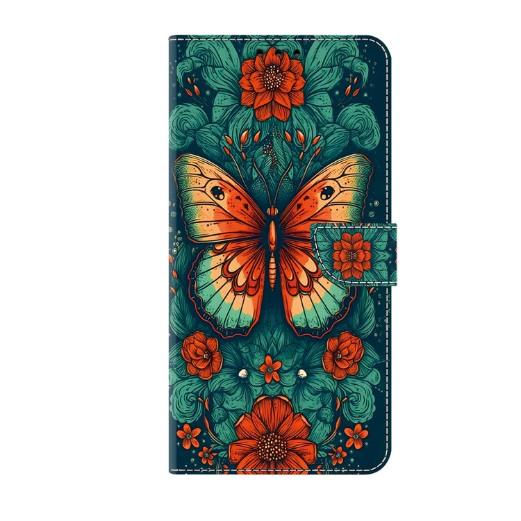 For iPhone 16 Crystal Painted Leather Phone case(Flower Butterfly) - iPhone 16 Cases by buy2fix | Online Shopping UK | buy2fix