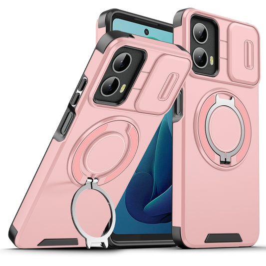 For Motorola Moto G 5G 2024 Sliding Camshield Ring Holder Phone Case(Pink) - Motorola Cases by buy2fix | Online Shopping UK | buy2fix