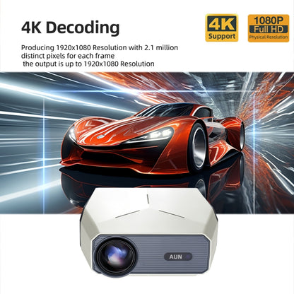 AUN A004 Pro 1920 x 1080P 9000Lumen Android 9.0 Portable LCD Projector, UK Plug(White) - LED Projector by AUN | Online Shopping UK | buy2fix