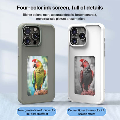 For iPhone 16 Pro Four-Color E-ink Screen NFC DIY Phone Case(Blue) - iPhone 16 Pro Cases by buy2fix | Online Shopping UK | buy2fix